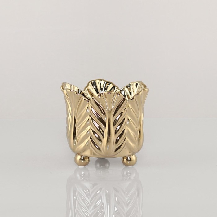 VASO FORMA BOCCIOLO ORO H.15